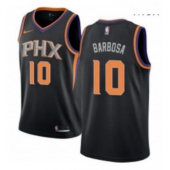 Mens Nike Phoenix Suns 10 Leandro Barbosa Authentic Black Alternate NBA Jersey Statement Edition