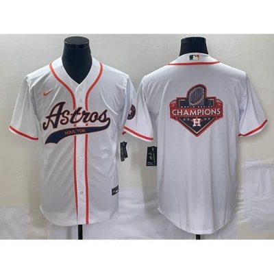 Men's Houston Astros White Team Big Logo Cool Base Stitched Baseball Jerseys