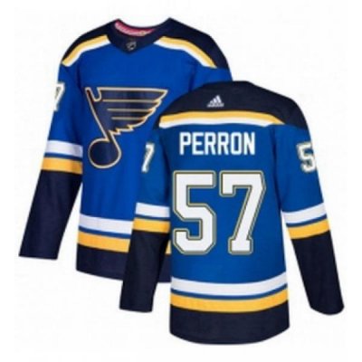 Mens Adidas St Louis Blues 57 David Perron Authentic Royal Blue Home NHL Jersey