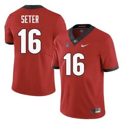 Men Georgia Bulldogs #16 John Seter College Football Jerseys Sale-Red