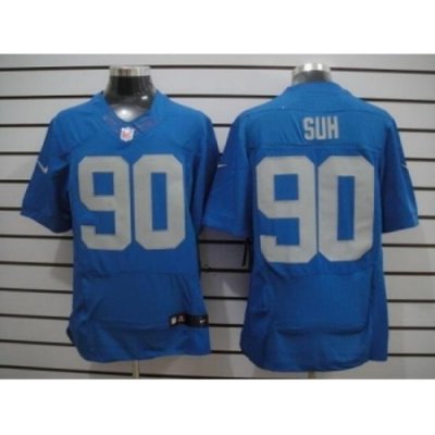 Nike Detroit Lions 90 Ndamukong Suh Blue Elite Alternate NFL Jersey