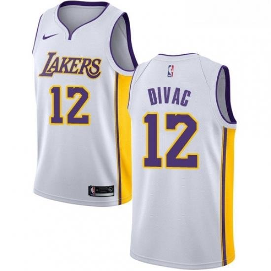 Youth Nike Los Angeles Lakers 12 Vlade Divac Swingman White NBA Jersey Association Edition