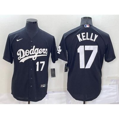 Men Los Angeles Dodgers 17 Joe Kelly Black Cool Base Stitched Baseball Jerseyy