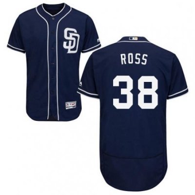 Mens Majestic San Diego Padres 38 Tyson Ross Navy Blue Alternate Flex Base Authentic Collection MLB Jersey