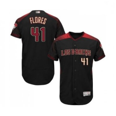 Mens Arizona Diamondbacks 41 Wilmer Flores Black Alternate Authentic Collection Flex Base Baseball Jersey