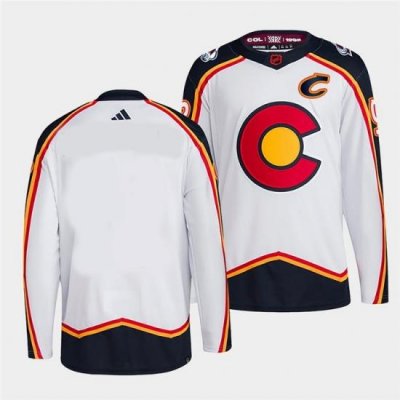 Women Colorado Avalanche Blank 2022 23 White Reverse Retro Stitched Jersey