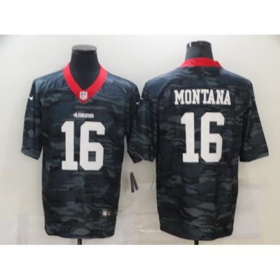 Nike San Francisco 49ers 16 Joe Montana Black Camo Limited Jersey