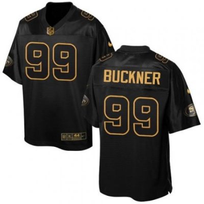 Nike 49ers #99 DeForest Buckner Black Mens Stitched NFL Elite Pro Line Gold Collection Jersey