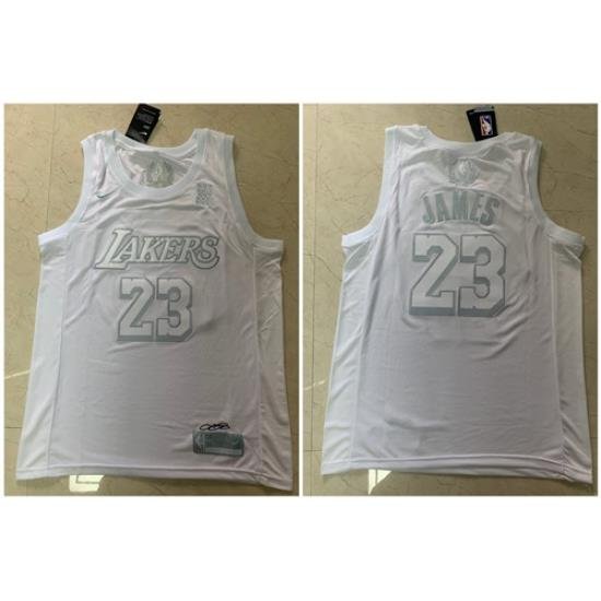 Lakers 23 Lebron James White Nike Swingman MVP Jersey