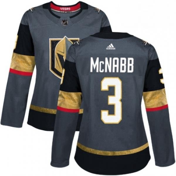 Womens Adidas Vegas Golden Knights 3 Brayden McNabb Authentic Gray Home NHL Jersey