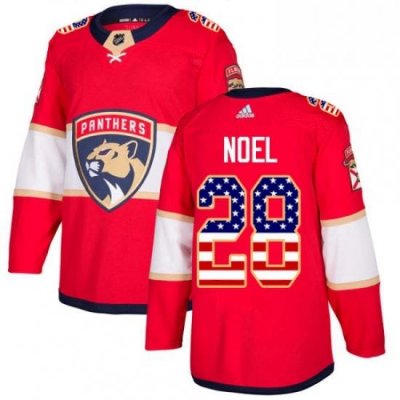 Mens Adidas Florida Panthers 28 Serron Noel Authentic Red USA Flag Fashion NHL Jersey