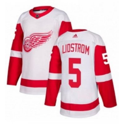 Womens Adidas Detroit Red Wings 5 Nicklas Lidstrom Authentic White Away NHL Jersey