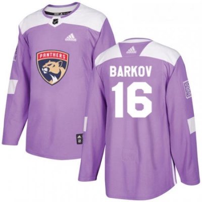 Youth Adidas Florida Panthers 16 Aleksander Barkov Authentic Purple Fights Cancer Practice NHL Jersey