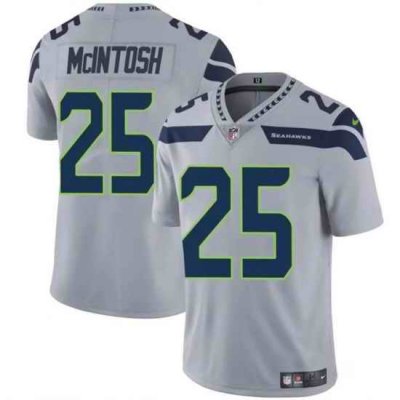 Youth Seattle Seahawks 25 Kenny McIntosh Grey Vapor Limited Stitched Football Jersey