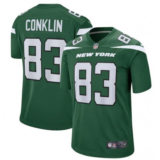 Men New York Jets 83 Tyler Conklin 2022 Green Stitched Game Jersey