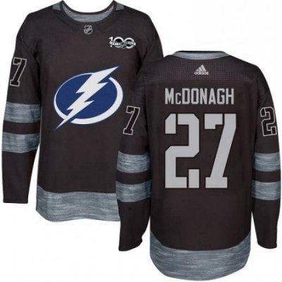 Mens Adidas Tampa Bay Lightning 27 Ryan McDonagh Authentic Black 1917 2017 100th Anniversary NHL Jerse