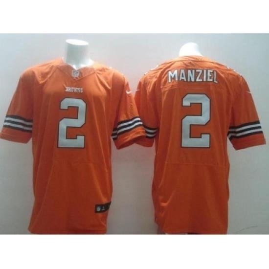 Nike Cleveland Browns 2 Johnny Manziel Orange Elite NFL Jersey