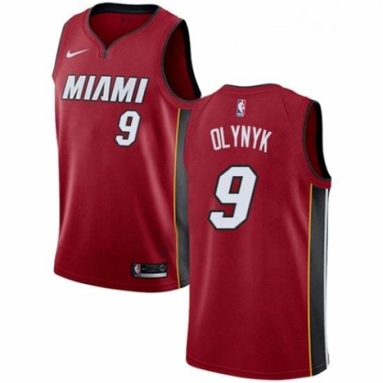 Womens Nike Miami Heat 9 Kelly Olynyk Swingman Red NBA Jersey Statement Edition