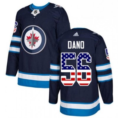 Youth Adidas Winnipeg Jets 56 Marko Dano Authentic Navy Blue USA Flag Fashion NHL Jersey