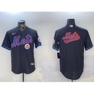 Men New York Mets Team Big Logo Graphite 2024 City Connect Limited Stitched Baseball Jersey 7