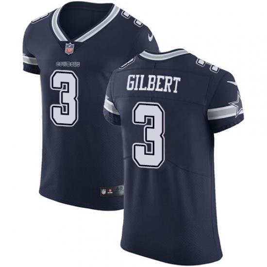 Nike Dallas Cowboys 3 Garrett Gilbert Navy Blue Team Color Men Stitched NFL Vapor Untouchable Elite Jersey