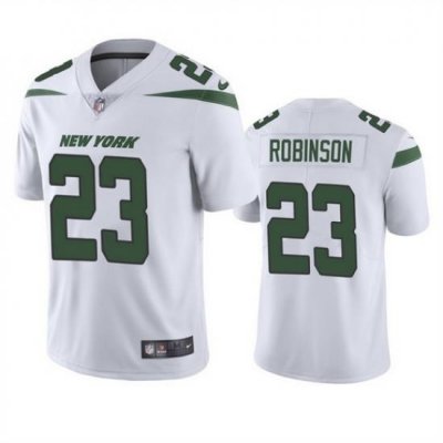 Men New York Jets 23 James Robinson White Vapor Untouchable Limited Stitched Jersey