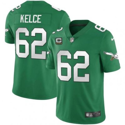 Men Philadelphia Eagles 62 Jason Kelce Green Vapor Untouchable Limited Stitched Football Jersey