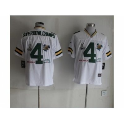 Nike Green Bay Packers 4 Super BoWl Champs White Elite NFL Jersey