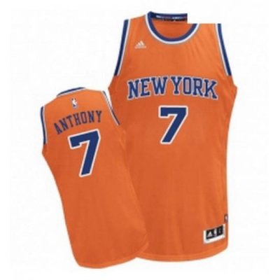 Youth Adidas New York Knicks 7 Carmelo Anthony Swingman Orange Alternate NBA Jersey