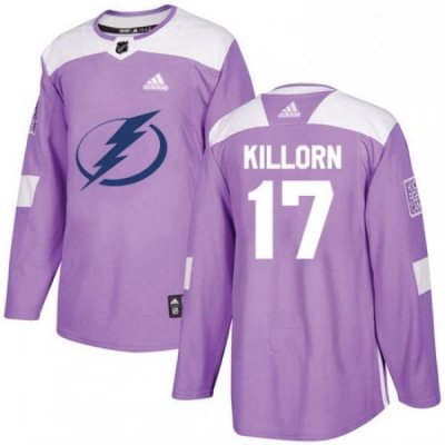 Mens Adidas Tampa Bay Lightning 17 Alex Killorn Authentic Purple Fights Cancer Practice NHL Jersey