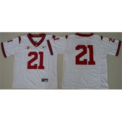 Trojans #21 Adoree 27 Jackson White PAC 12 C Patch Stitched NCAA Jersey