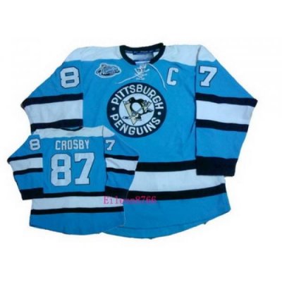 RBK hockey jerseys,Pittsburgh Penguins 87# S.Crosby blue youth