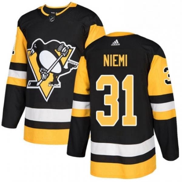 Mens Adidas Pittsburgh Penguins 31 Antti Niemi Premier Black Home NHL Jersey