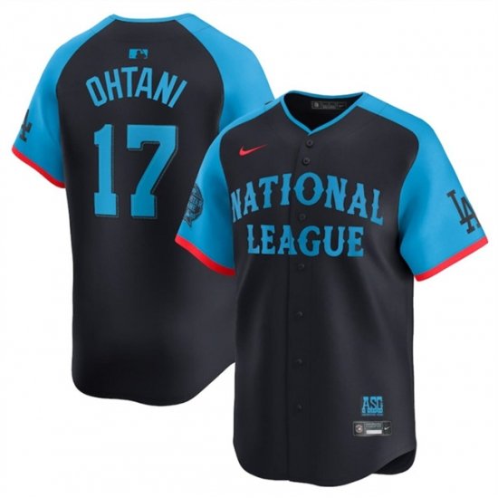 Youth National League 17 Shohei Ohtani Navy 2024 All Star Limited Stitched Baseball Jersey