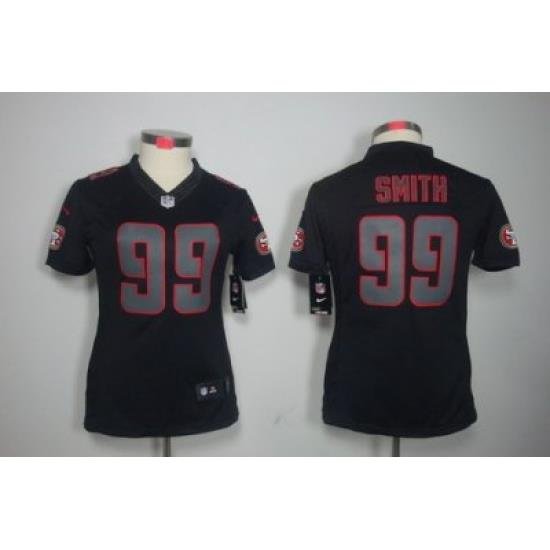 Women Nike San Francisco 49ers #99 Aldon Smith Black Jerseys[Impact Limited]