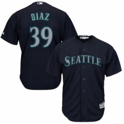 Youth Majestic Seattle Mariners 39 Edwin Diaz Replica Navy Blue Alternate 2 Cool Base MLB Jersey