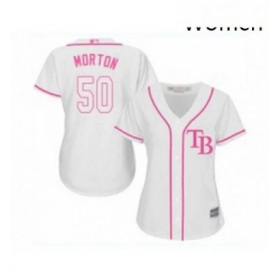 Womens Tampa Bay Rays 50 Charlie Morton Replica White Fashion Cool Base Baseball Jersey