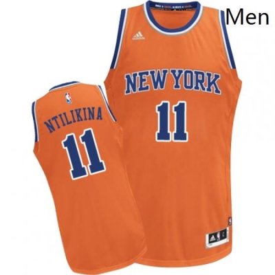 Mens Adidas New York Knicks 11 Frank Ntilikina Swingman Orange Alternate NBA Jersey