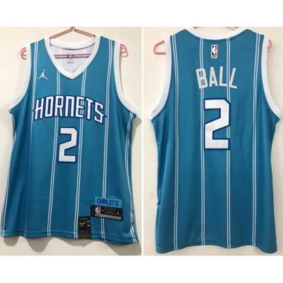 Men Charlotte Hornets 2 LaMelo Ball Teal Icon Edition Swingman jersey