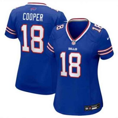 Women Buffalo Bills 18 Amari Cooper Royal Stitched Football Jersey