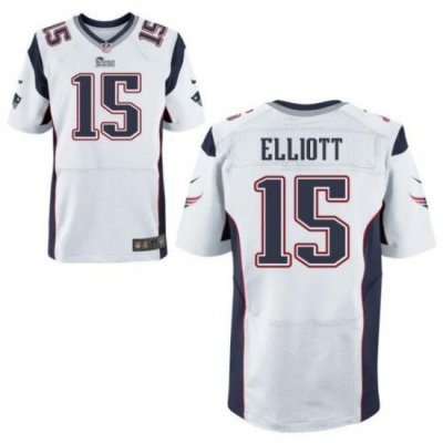 Men New England Patriots #15 Ezekiel Elliott White Vapor Limited Stitched Jersey