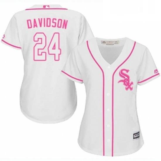 Womens Majestic Chicago White Sox 24 Matt Davidson Authentic White Fashion Cool Base MLB Jersey