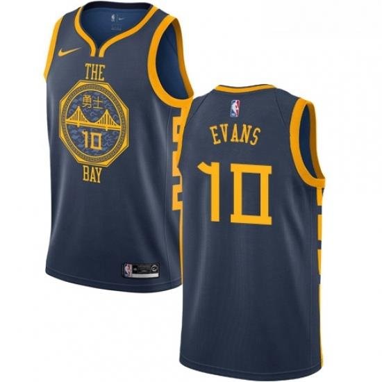 Youth Nike Golden State Warriors 10 Jacob Evans Swingman Navy Blue NBA Jersey City Editio