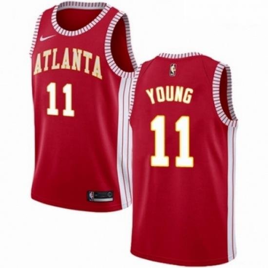 Mens Nike Atlanta Hawks 11 Trae Young Swingman Red NBA Jersey Statement Edition