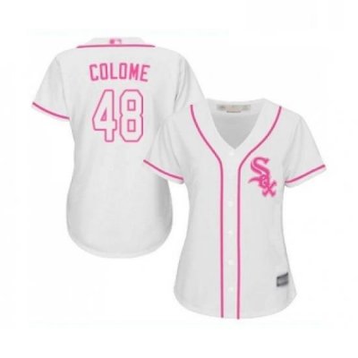 Womens Chicago White Sox 48 Alex Colome Replica White Fashion Cool Base Baseball Jersey