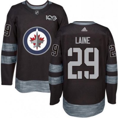 Mens Adidas Winnipeg Jets 29 Patrik Laine Premier Black 1917 2017 100th Anniversary NHL Jersey