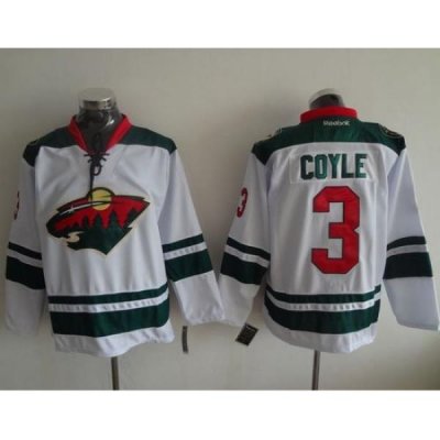 Wild #3 Charlie Coyle White Stitched NHL Jersey