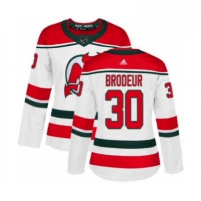 Womens Adidas New Jersey Devils 30 Martin Brodeur Authentic White Alternate NHL Jersey