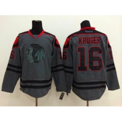 NHL chicago blackhawks #16 kruger Charcoal Cross Check Jerseys