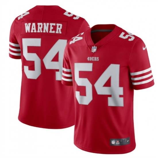 Men San Francisco 49ers 54 Fred Warner 2022 New Scarlet Vapor Untouchable Stitched Football Jersey